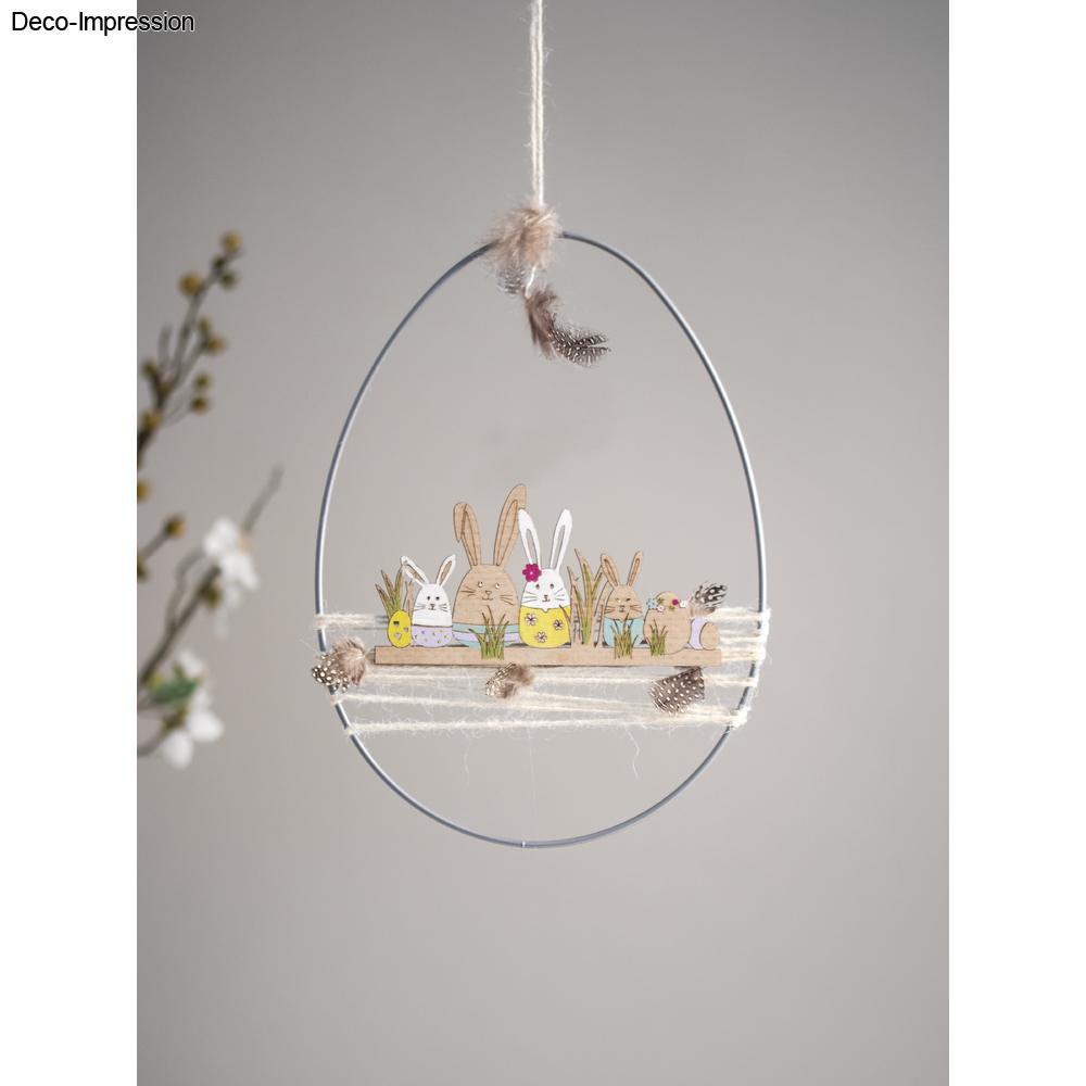 Holzleiste Osterhasen, FSC Mix Credit, natur, 14,2x7,4cm, SB-Btl. 1Stück — Bild 2