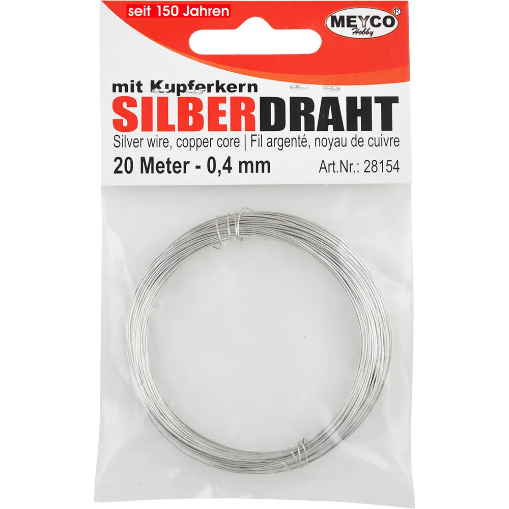 MEYCO Kupferdraht versilbert, 1,2mm x 3m