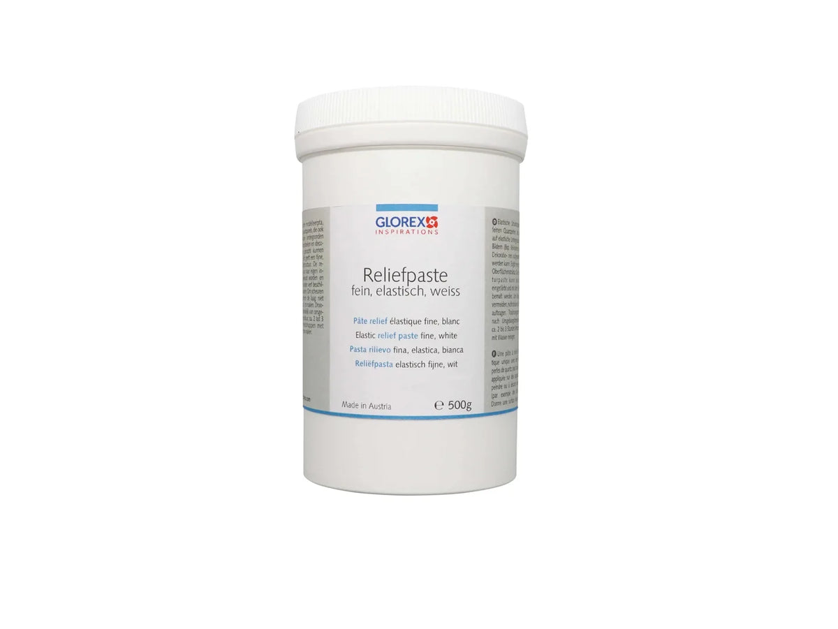 Reliefpaste,fein,elastisch,weiss,500g.