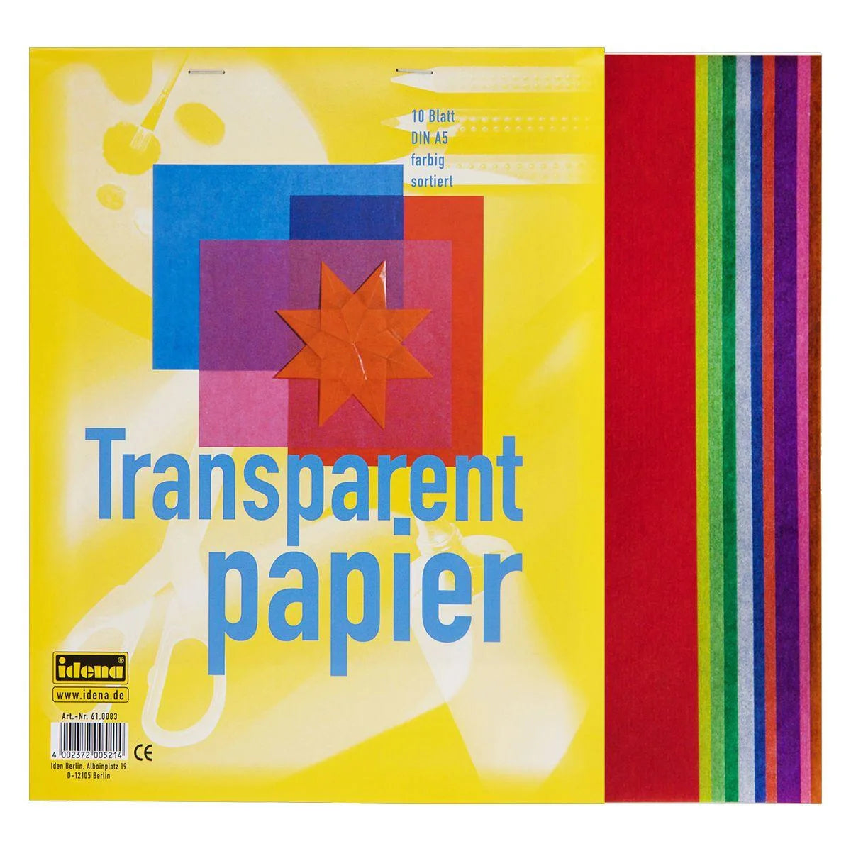 Transparentpapier, 10 Blatt, A5 sortiert