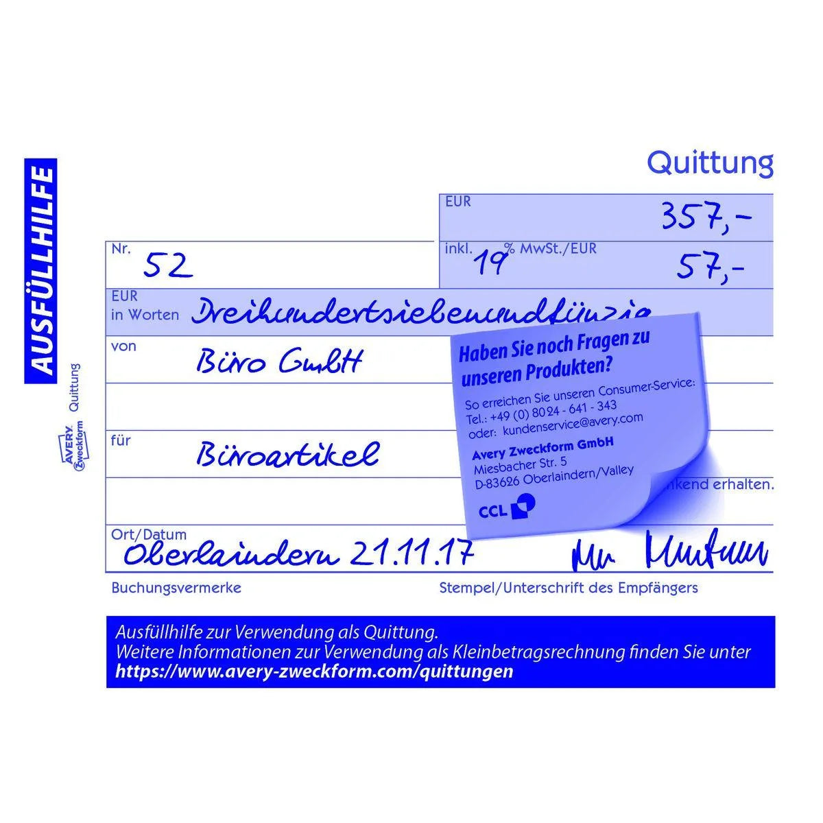 AVERY Zweckformquittung A6,2x40 Blatt – Detailansicht 4