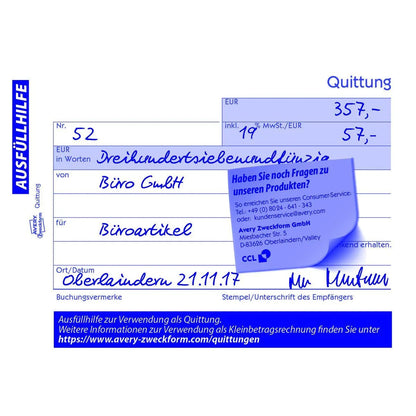 AVERY Zweckformquittung A6,2x40 Blatt – Detailansicht 4