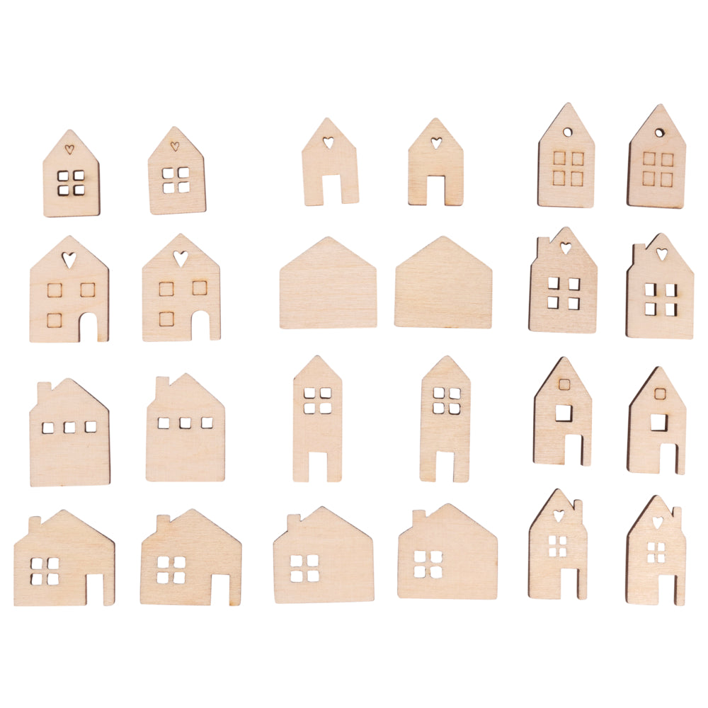 Holz Streuteile MiniHaus, FSC Mix Credit, natur, 2,5-3,5cm, sortiert, SB-Btl. 24Stück — Bild 1