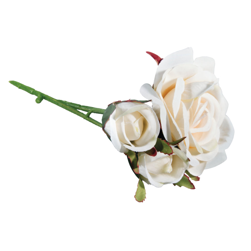 Rosen Pick, weiß, 15cm, 3 Blüten — Bild 1
